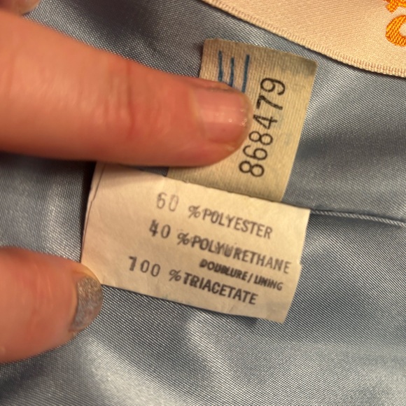 Vintage Made in Canada Faux Suede Belted Jacket • Mandarin Collar • Blue Blazer - Picture 12 of 16